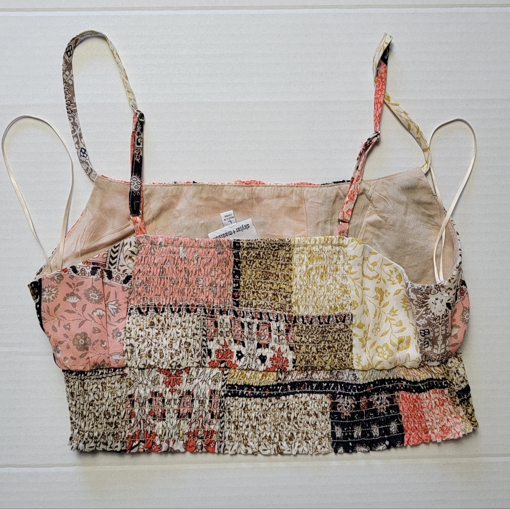 Patchwork Print Cropped Cami Tank - image 5